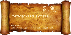 Pozsegovits Margit névjegykártya